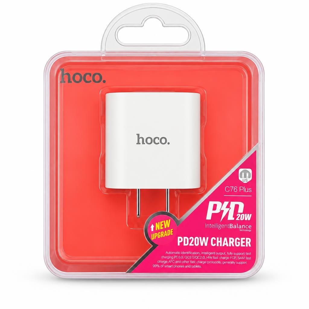 HOCO C76 Plus 20W Adapter — chargers & power banks, wholesale case of 120